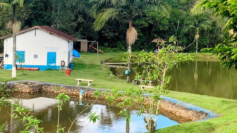Casas rurales con piscina y pesca en Juquitiba, SP